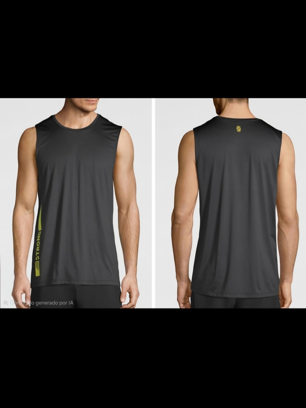 Strong By Zumba Active Muscle Men's Black Sleeveless Athletic Tank Top